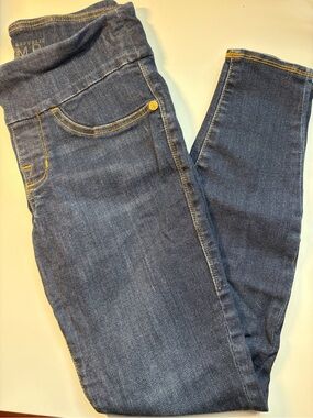 Women's Rock N Republic Dark Blue Pull-On Stretch Skinny Jeans Biker Club T1
